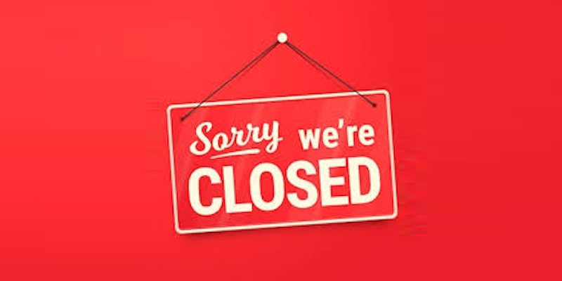 Sorry we're closed - bordje